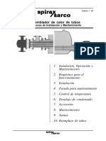 Instrucciones instalación mantenimiento intercambiador calor tubos