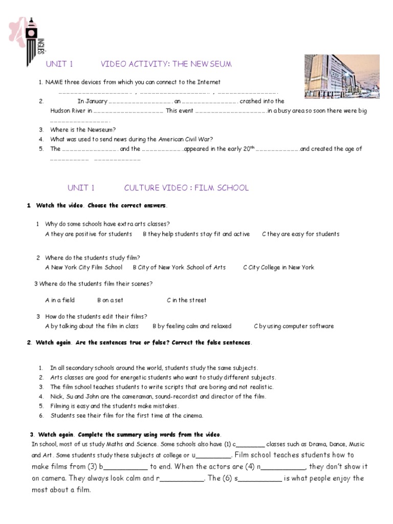 Unit 1 Video Activities | PDF
