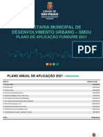 Plano de Aplicação FUNDURB 2021: projetos de desenvolvimento urbano