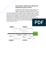 Exemplo de Investigação de Acidente Usando Diagrama de Ishikawa