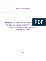 Exerciții de Dezvoltare Personală. Ghid Pentru Realizarea Proiectului La Psihopedagogie