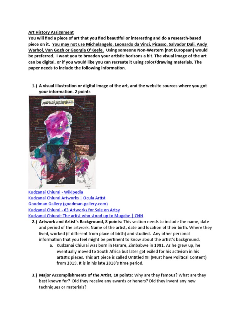Art History Research Assignment 2022 PDF The Arts