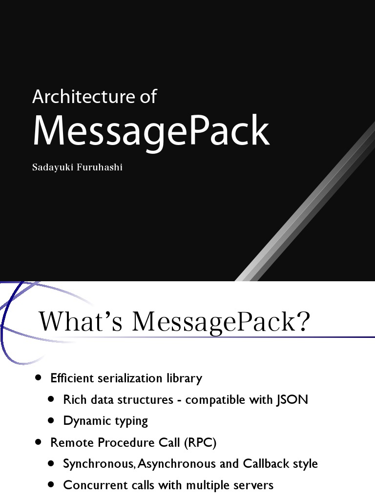Architecture of MessagePack PDF Integer Science) Json