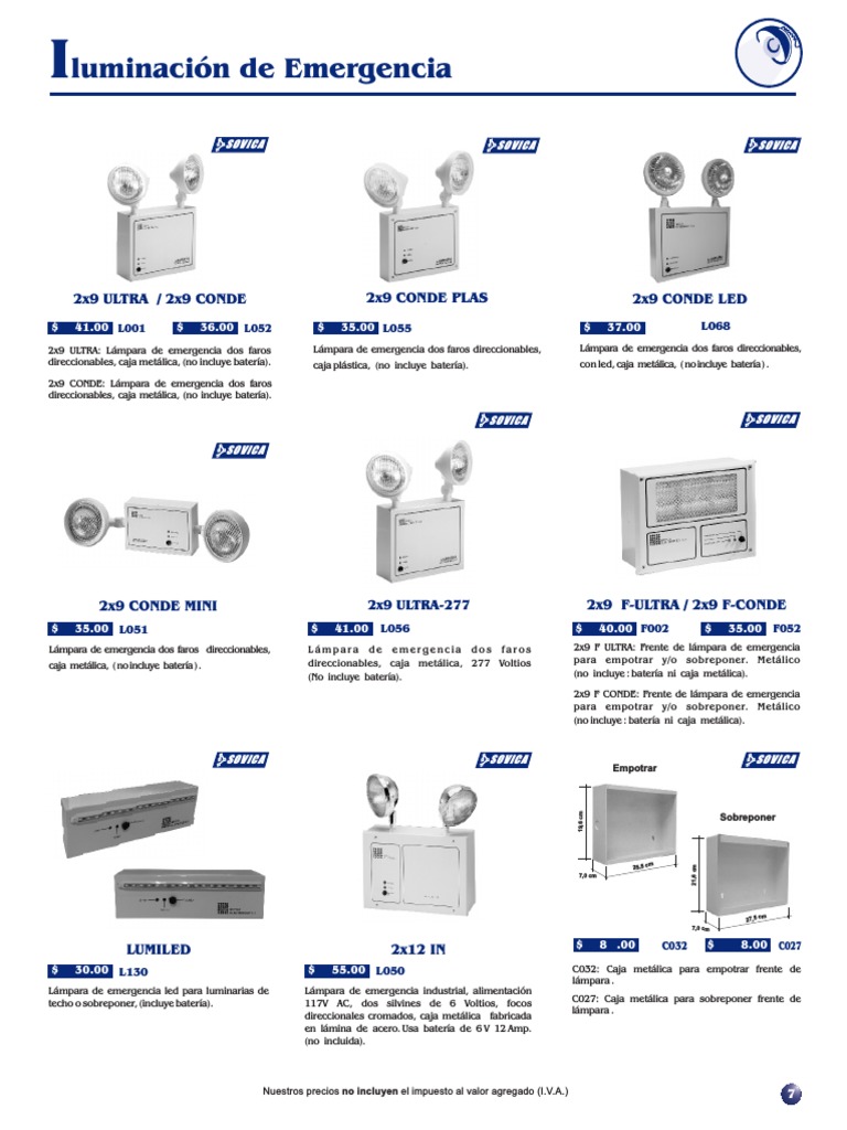 Línea Lámparas de Emergencia Pag 7 9 PDF Lámpara fluorescente Diodo emisor de luz