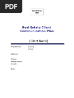 Real Estate Client Communication Plan Form