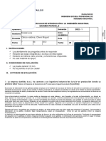 EXAMEN Parcial 2 - Introduccion A La Ingenieria Indsutrial - 2022 - 01 Ramos