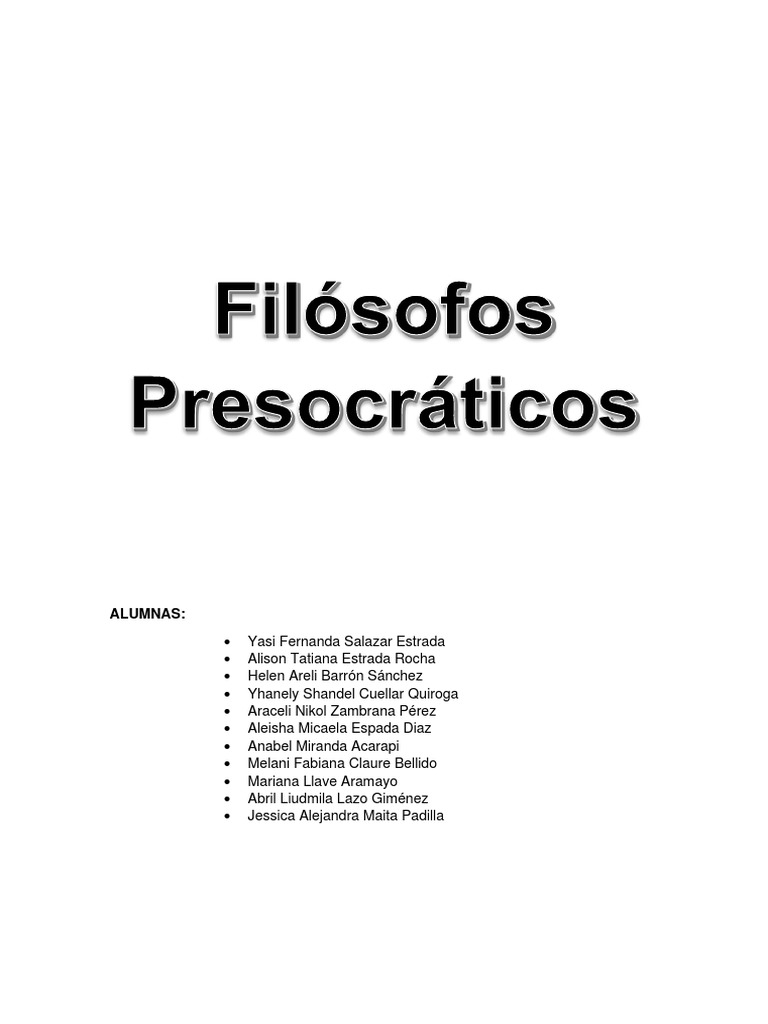 Filósofos Presocráticos | PDF | Pitágoras | Metafísica
