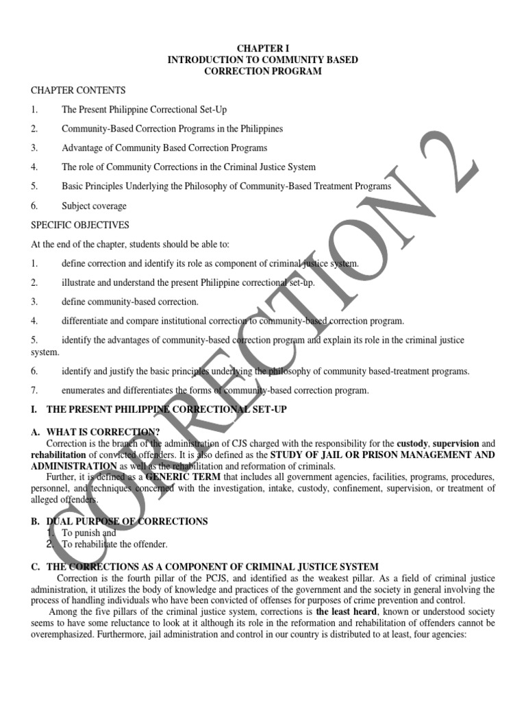 Community-Based Correction in the Philippines | PDF | Probation | Pardon