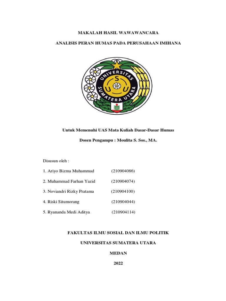 Analisis Peran Humas di Imihana | PDF | Ilmu Sosial