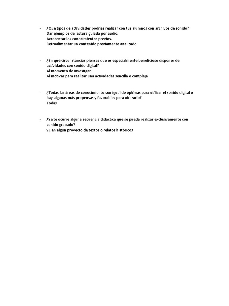 Preguntas | PDF | Crecimiento personal y profesional | Artes del ...