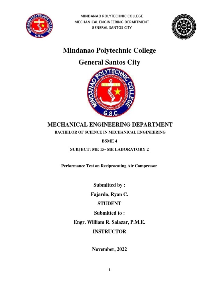 Air Compressor Performance Evaluation | PDF | Piston | Pump