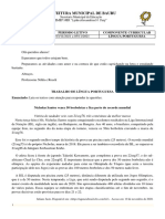 4º Bimestre - Retomada - Avaliação - 03-11-2021 A 05-11-2021 - 5º Ano A