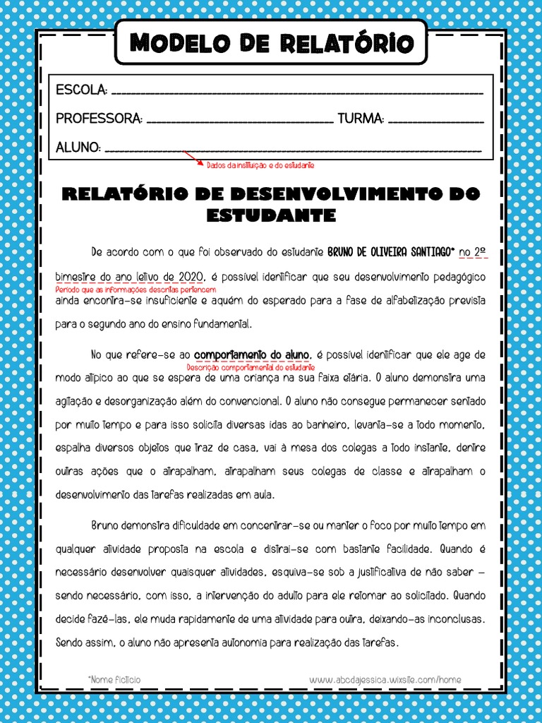 Modelo de Relatório de Aprendizagem Do Aluno-1 | PDF
