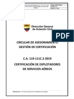 C A 119 111C.2 2019 Certificación de Operadores Aéreos