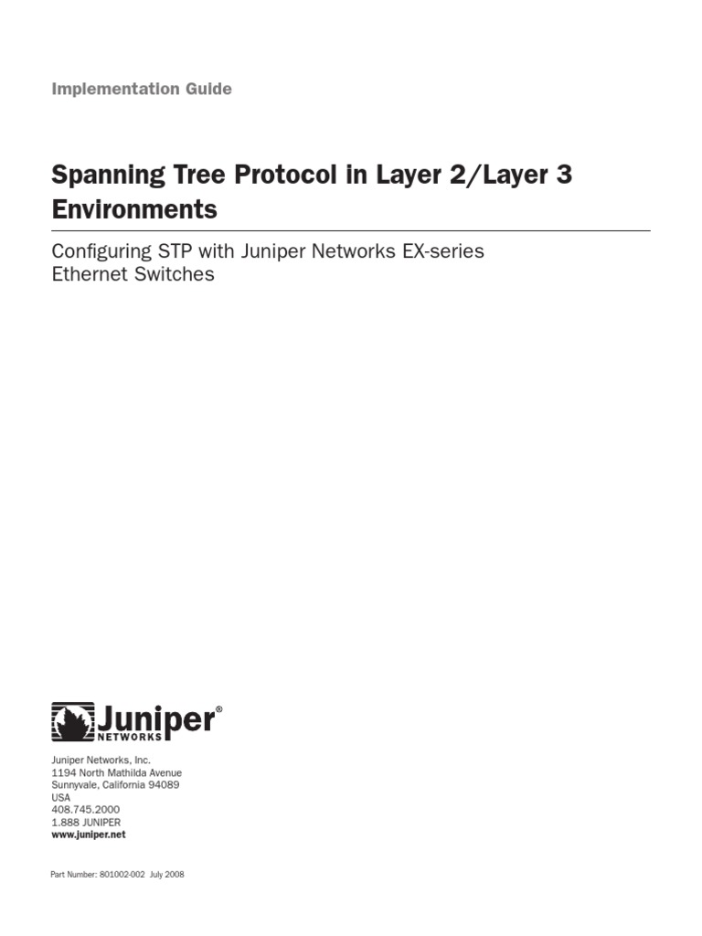 Spanning Tree Protocol in Layer 2 Layer 3 Environments | PDF