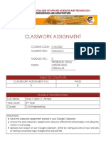 Classwork Assignment 3 - Module 3 - CALC002 