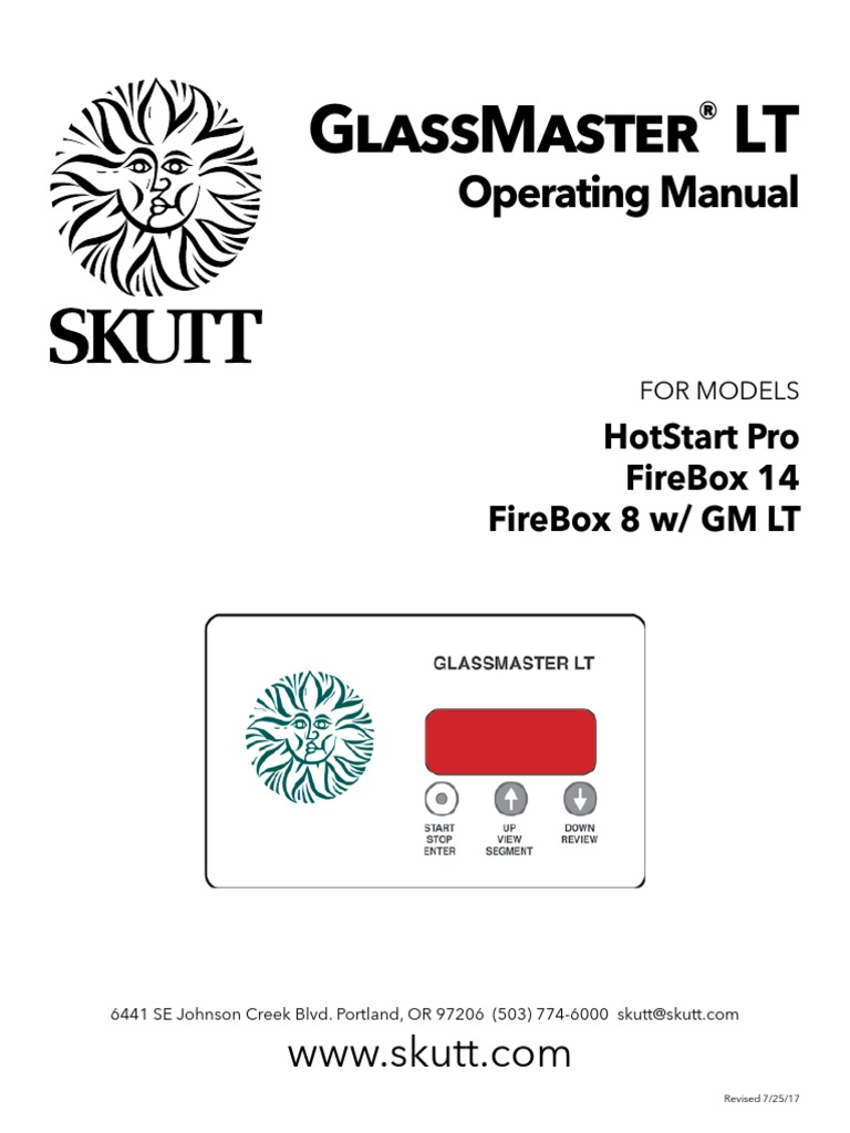 GlassMaster LT Operating Manual HotStart Pro FB14 FB8 W GMLT 1 PDF