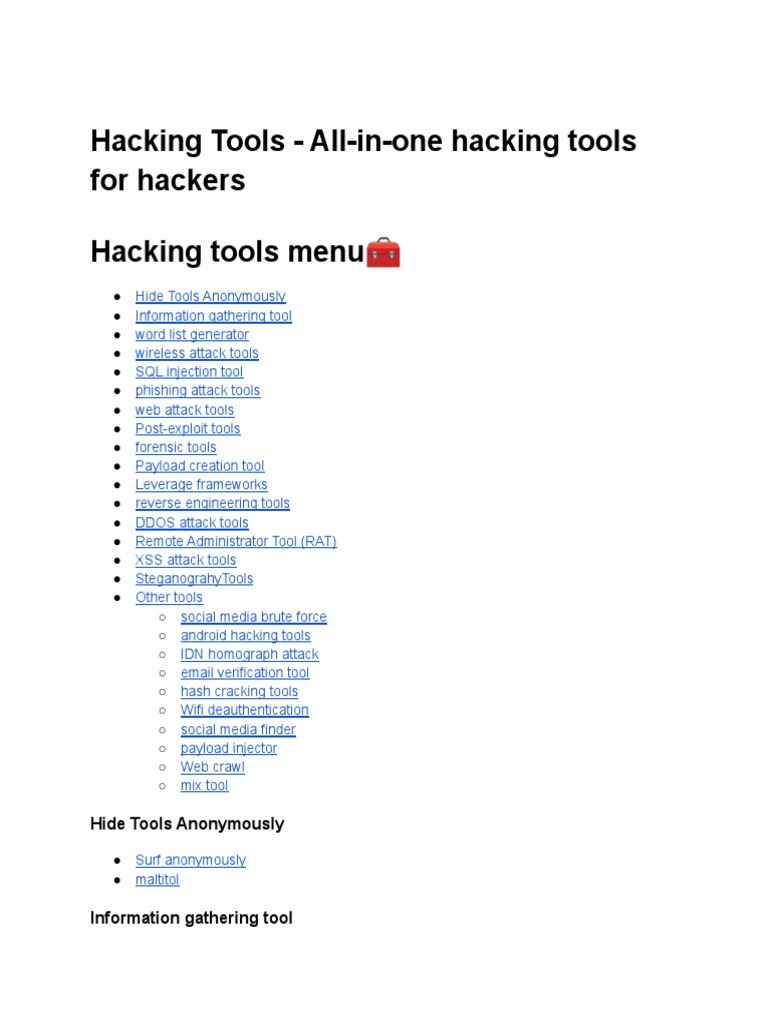 Hacking Tools - All-In-One Hacking Tools For Hackers | PDF | Denial Of ...