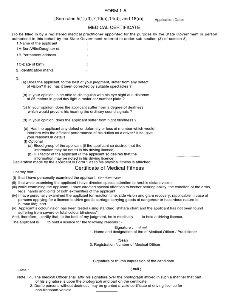 Form 1 a see rules 5 1 3 7 10 a 14 d and 18 d