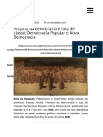 História Da Democracia e Luta de Classe - Democracia Popular e Nova Democracia - A Nova Democracia