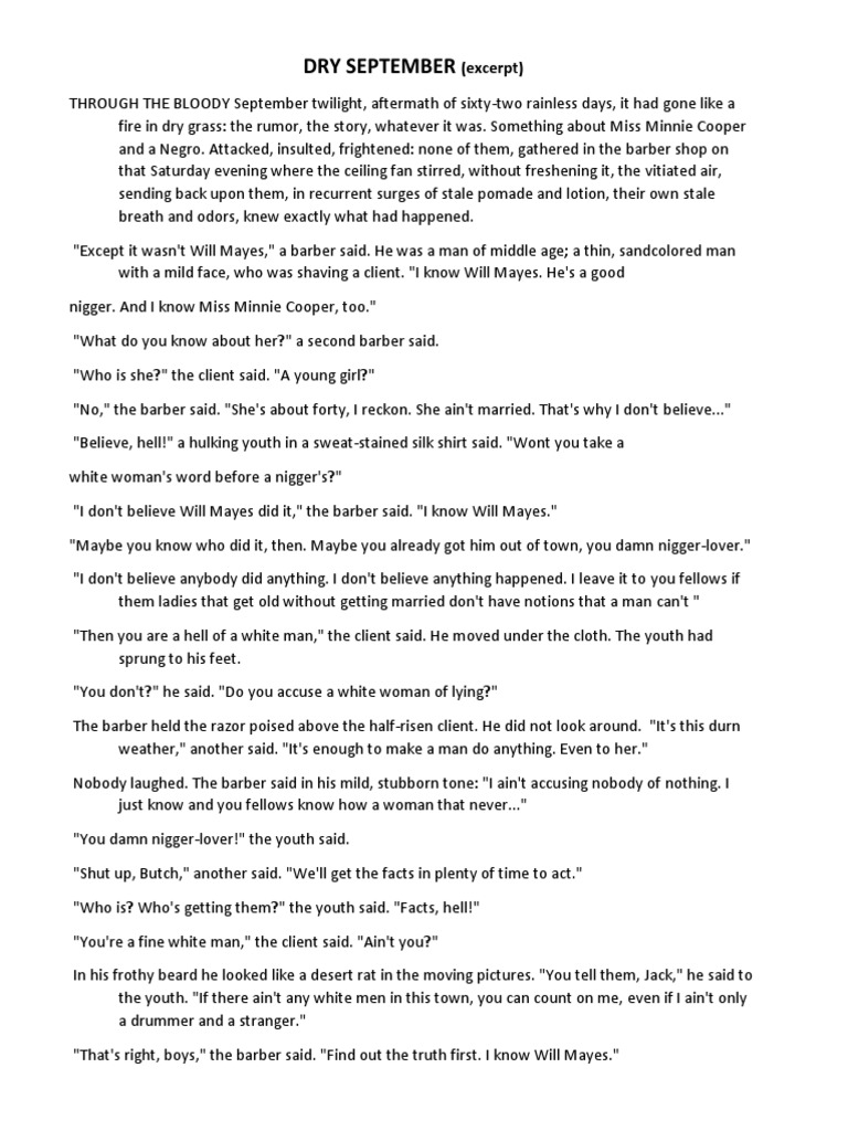 Dry September (Excerpt) PDF