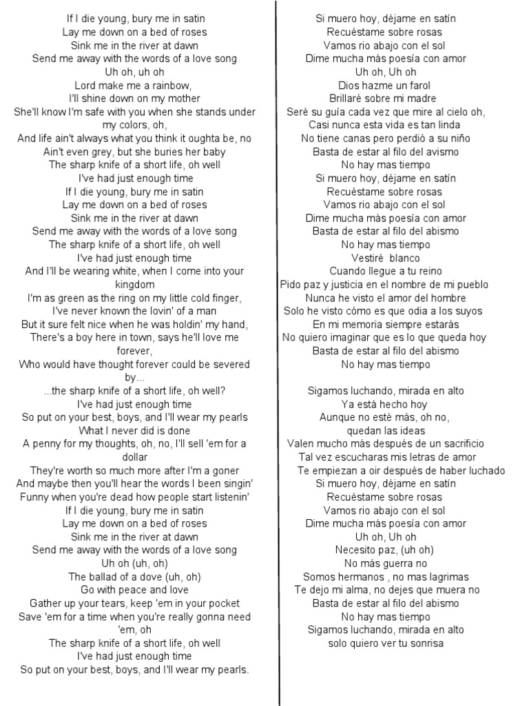 If I Die Young | PDF | Poesía