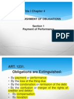 Articles 1231-1240 (Extinguishment of Obligations - Payment or Performance I)