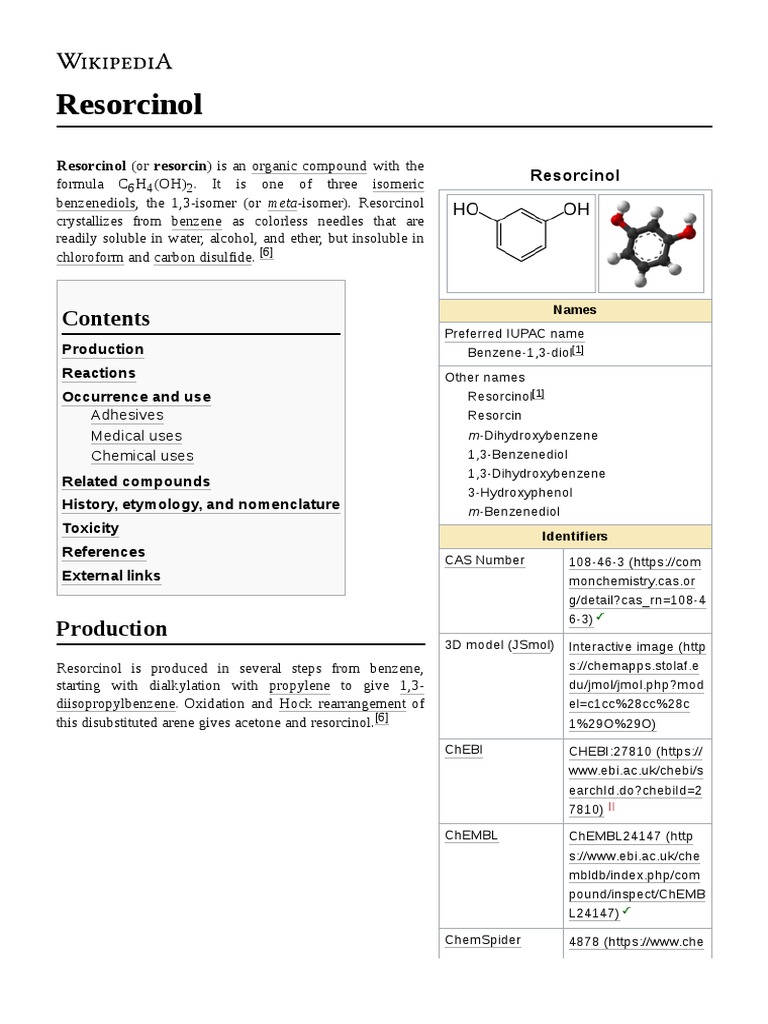 Resorcinol PDF Chemistry Physical Sciences