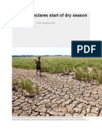 PAGASA Declares Start of Dry Season