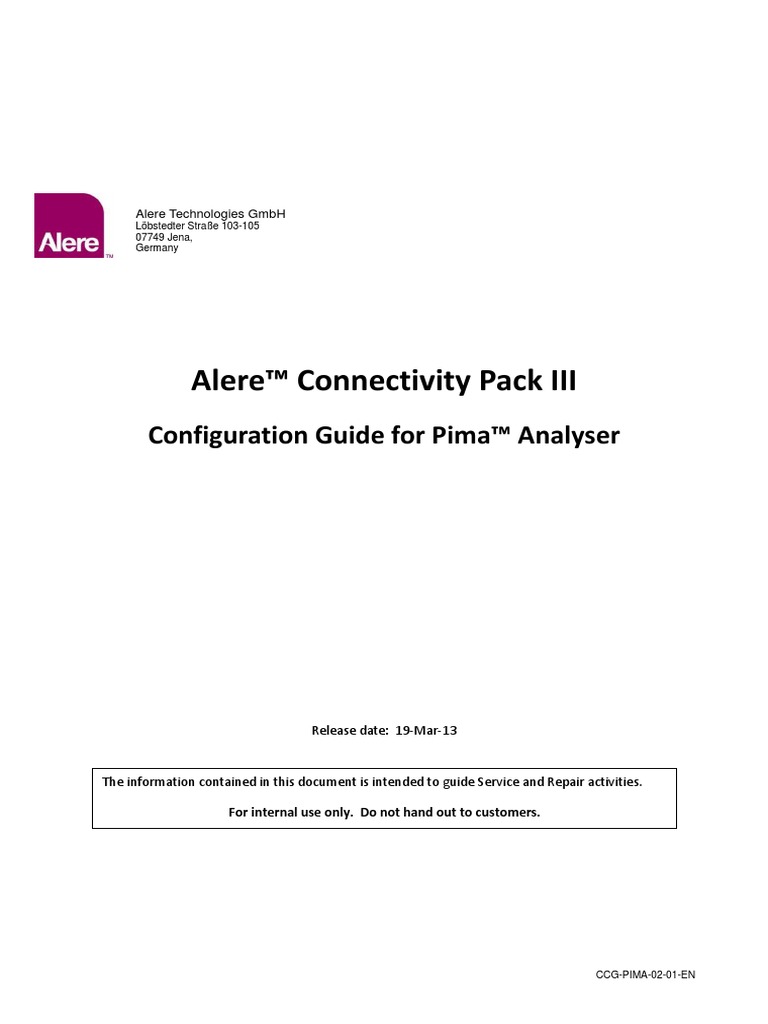 CCGPIMA0201En Alere Connectivity Pack III Configuration Guide For