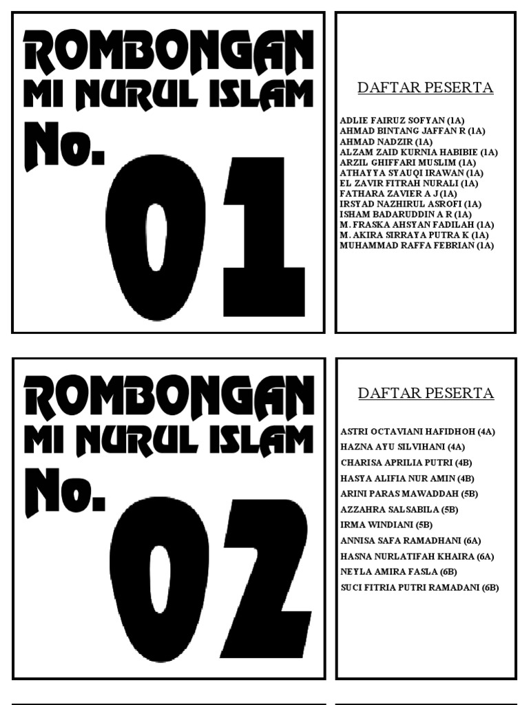 Nomor Rombongan | PDF | Olahraga & Rekreasi