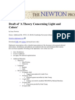 Draft of 'A Theory Concerning Light and Colors' (Normalized Version)