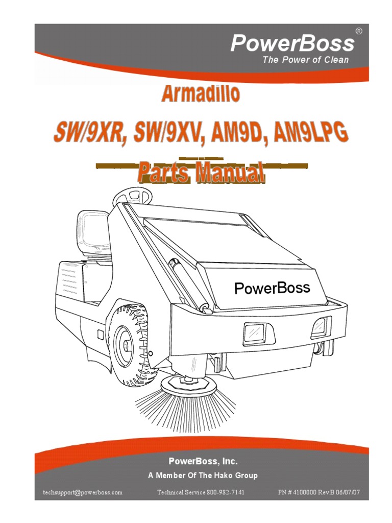Powerboss SW 9xr 9xv Am9d Am9lpg Parts Manual 1 Download Free PDF