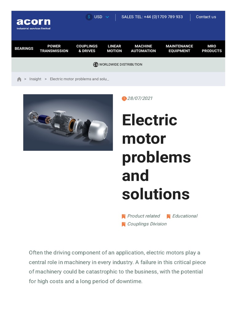 Electric Motor Problems and Solutions PDF Electric Motor