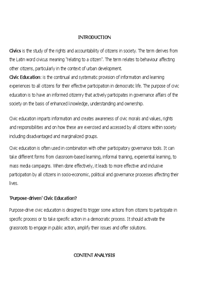 Civic Education Assignment Pdf