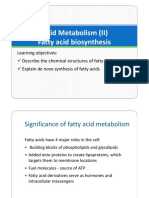 Lipid Metabolism (II) - Fatty Acid Biosynthesis