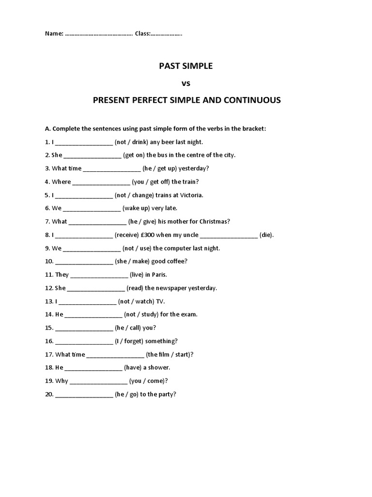 Past Simple Vs Present Perfect Simple and Continuous | PDF | Linguistics