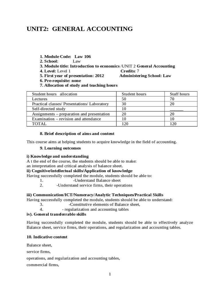 General Accounting Notes PDF Accounting Expense