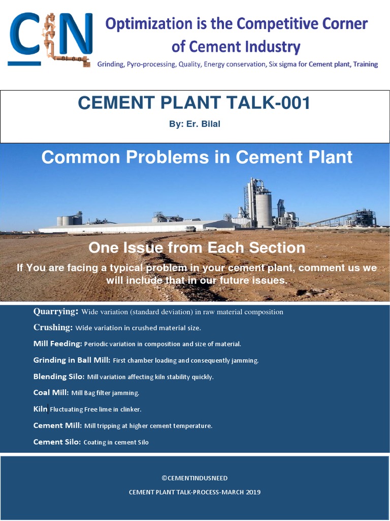 Common Problems in Cement Plant | PDF | Cement | Mill (Grinding)