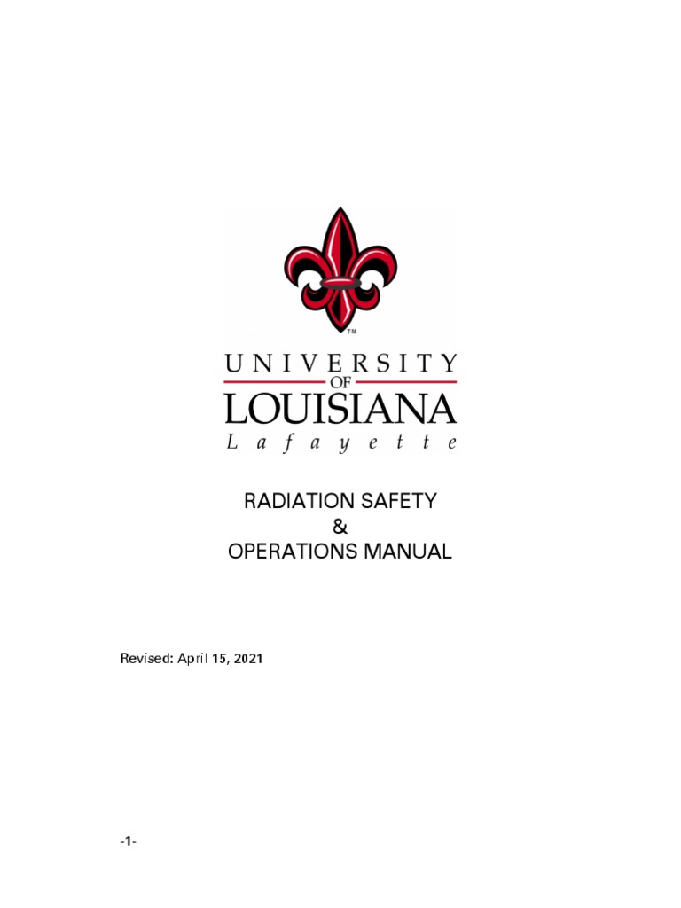 RADIATION SAFETY Manual Approved 2021 PDF Radioactive Contamination