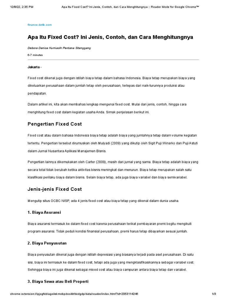 Apa Itu Fixed Cost Ini Contoh Dan Cara Menghitungnya vrogue.co