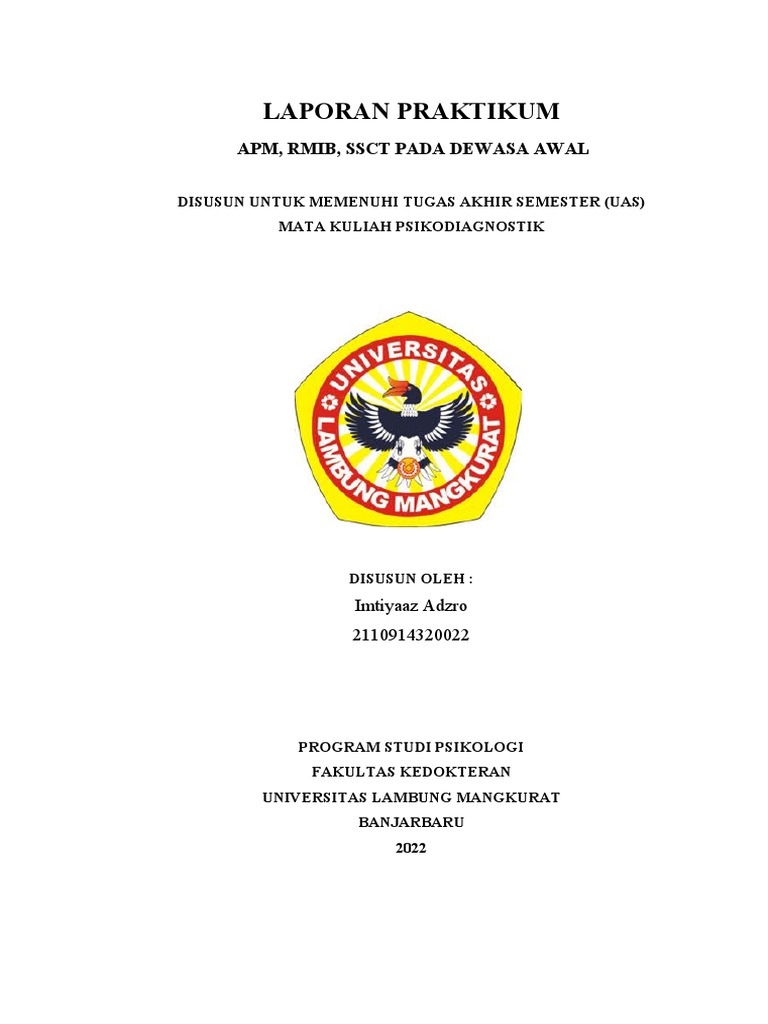 Laporan Praktikum APM, RMIB, SSCT | PDF