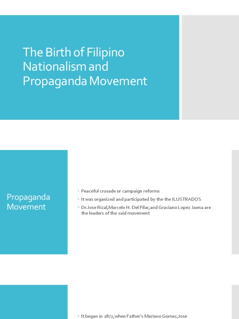 The Birth of Filipino Nationalism and Propaganda Movement PDF Spain