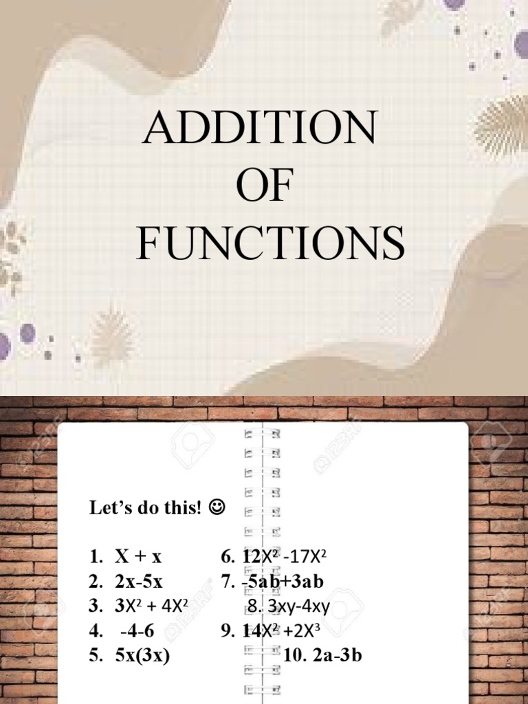 Addition of functions 2 pdf