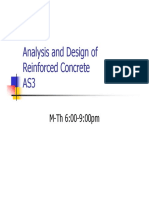 Analysis and Design of Reinforced Concrete AS3: M-TH 6:00-9:00pm