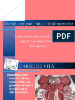 calitatile organoleptice - carne, lapte