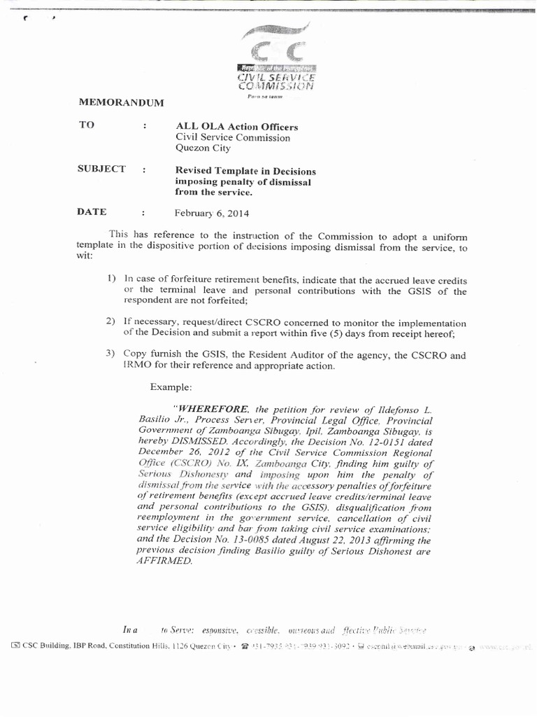 Revised Templates in Service of Notices in Admin Cases PDF