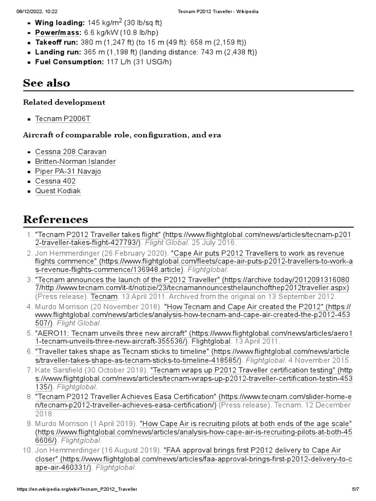 Tecnam P2012 Traveller - Wikipedia p5 | PDF | Transport | Aeronautics