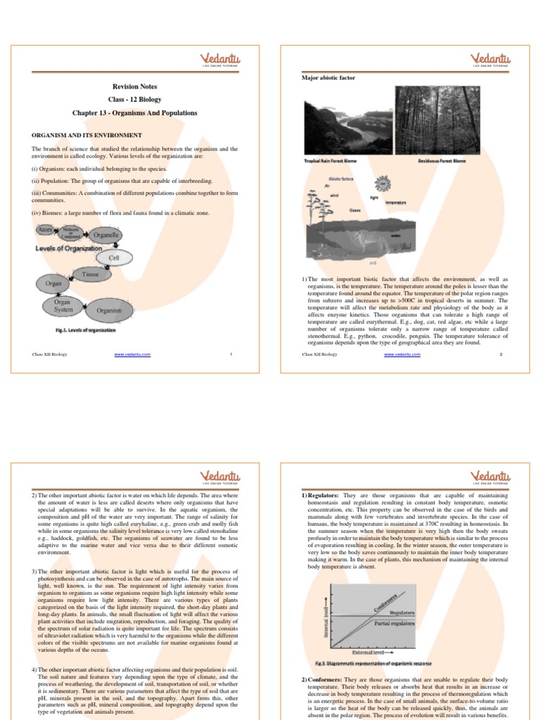 Organism and population class 12 notes biology chapter 13 pdf m pdf