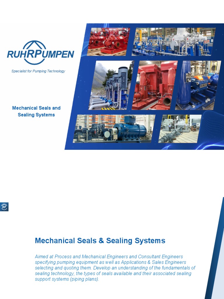 03 Mechanical Seal Seal System Basics Rev01 Pdf Pump Heat Exchanger